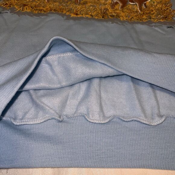 New 1990 Deadstock Deer Buck Doe Grand Illusion Blue Sweatshirt Medium Hunter - Picture 10 of 10